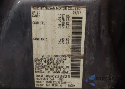 2017 Nissan Altima 2.5 Sv from USA, damaged, VIN 1N4AL3AP9HC223825